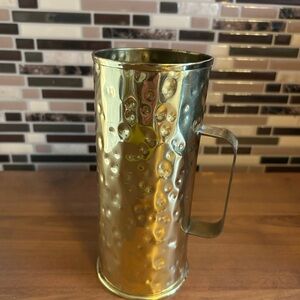 Vintage Hammered Brass Metal Matchstick Holder